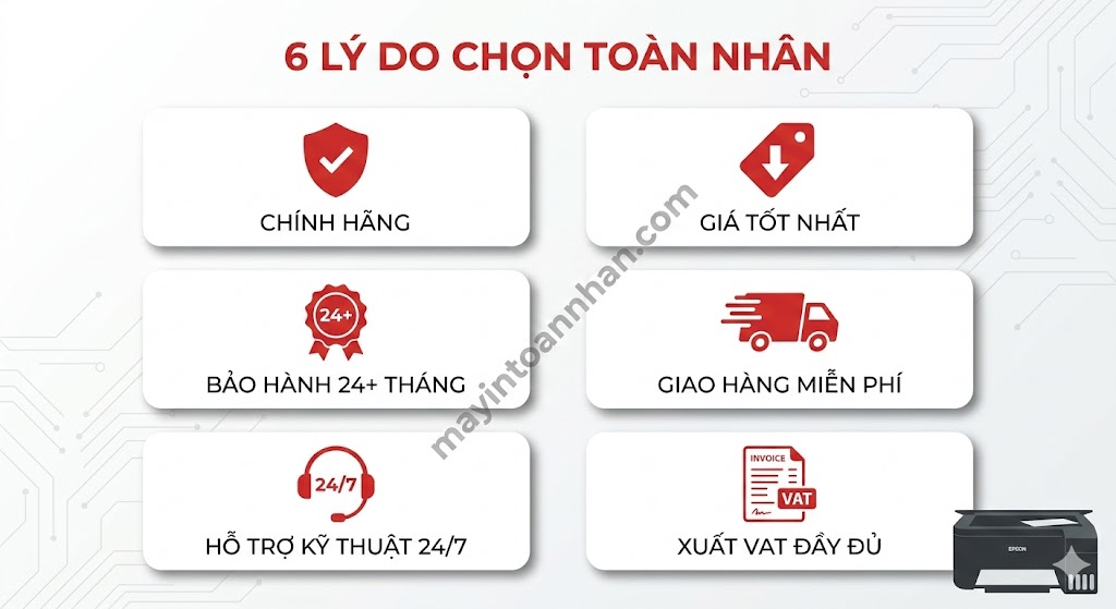 Giá máy in màu Epson chính hãng – Bảng giá cập nhật 2025 Toàn Nhân