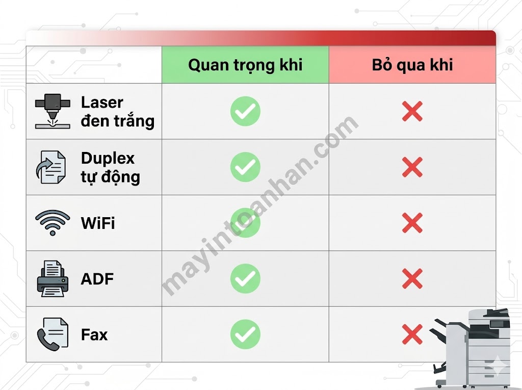 Máy in đa năng cho văn phòng nhỏ – Tiêu chí chọn mua 2025