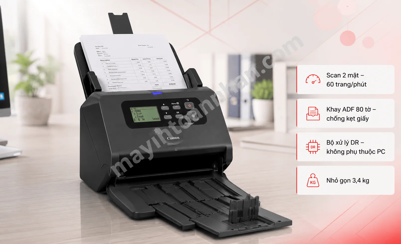 Máy Scan Canon DR-M260 - Scan 2 mặt 60 trang/phút - Chính hãng 4 Máy Scan Canon DR-M260 – Scan 2 mặt 60 trang/phút – Chính hãng
