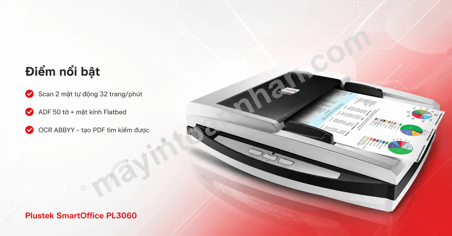 Máy scan Plustek SmartOffice PL3060 - Scan 2 mặt 32 trang/phút | Toàn Nhân 4 Máy scan Plustek SmartOffice PL3060 – Scan 2 mặt 32 trang/phút | Toàn Nhân