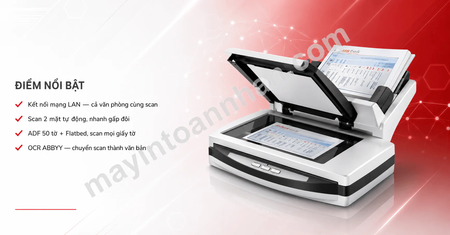 Máy Scan Plustek PN2040 - Scan 2 Mặt, Mạng LAN | Giá Tốt 4 Máy Scan Plustek PN2040 – Scan 2 Mặt, Mạng LAN | Giá Tốt