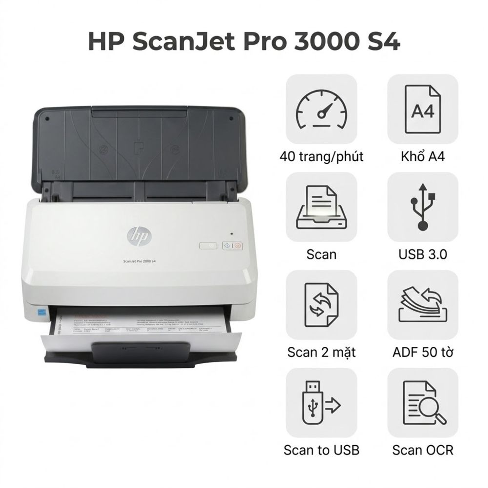 Máy Scan HP ScanJet Pro 3000 S4 (6FW07A) – Giá Tốt | Toàn Nhân