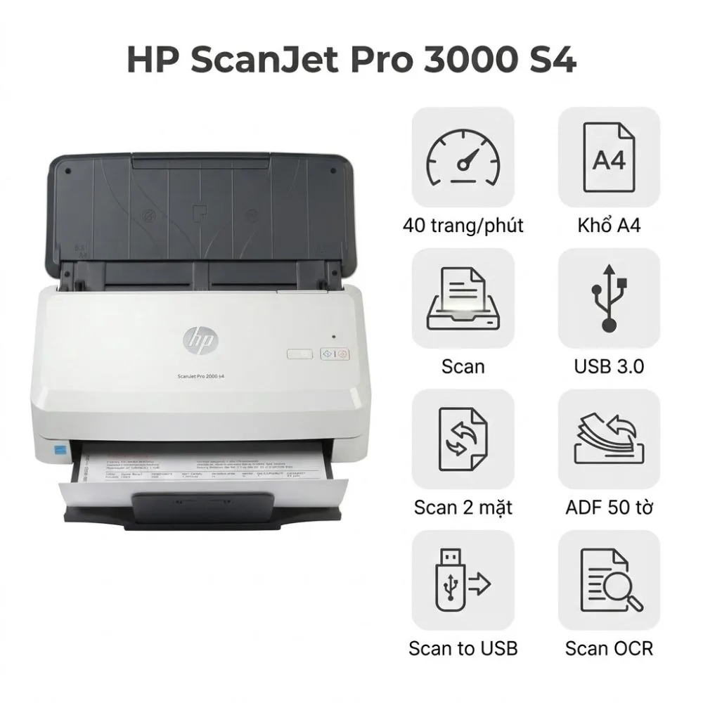 Máy Scan HP ScanJet Pro 3000 S4 (6FW07A) – Giá Tốt | Toàn Nhân