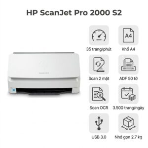 Máy scan HP ScanJet Pro 2000 S2 (6FW06A) – Scan 2 mặt tự động 35 trang/phút