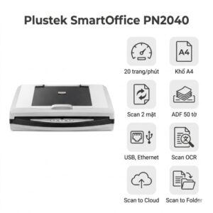 Máy Scan Plustek PN2040 – Scan 2 Mặt, Mạng LAN | Giá Tốt