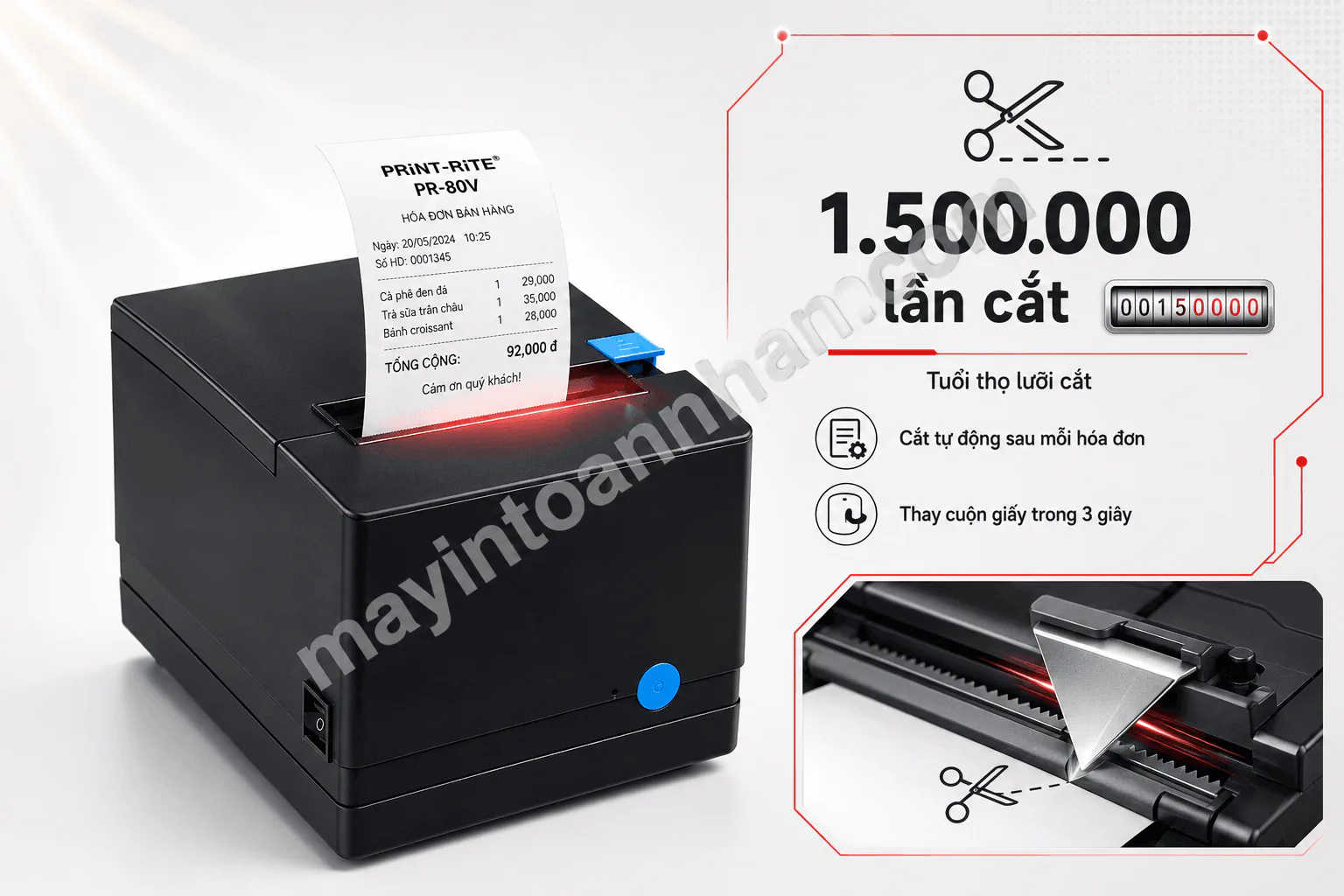 Máy in hóa đơn Print-Rite PR-80V 80mm USB+LAN, cắt tự động 5 Máy in hóa đơn Print-Rite PR-80V 80mm USB+LAN, cắt tự động