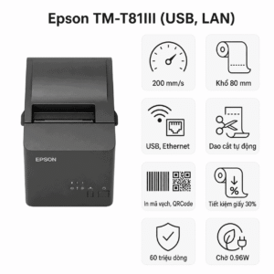 Máy in hoá đơn Epson TM-T81III (USB, Lan)