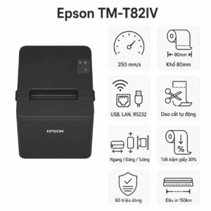 Máy in hoá đơn Epson TM-T82IV (USB, Lan, RS232)