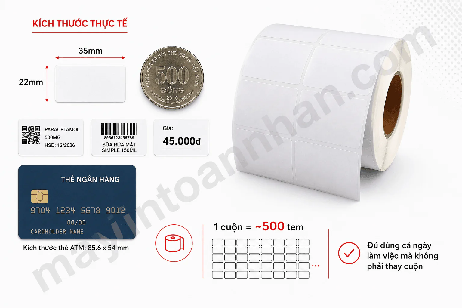 Giấy in decal nhiệt 35x22x30m (1 hàng 2 tem) 4 Giấy in decal nhiệt 35x22x30m (1 hàng 2 tem)