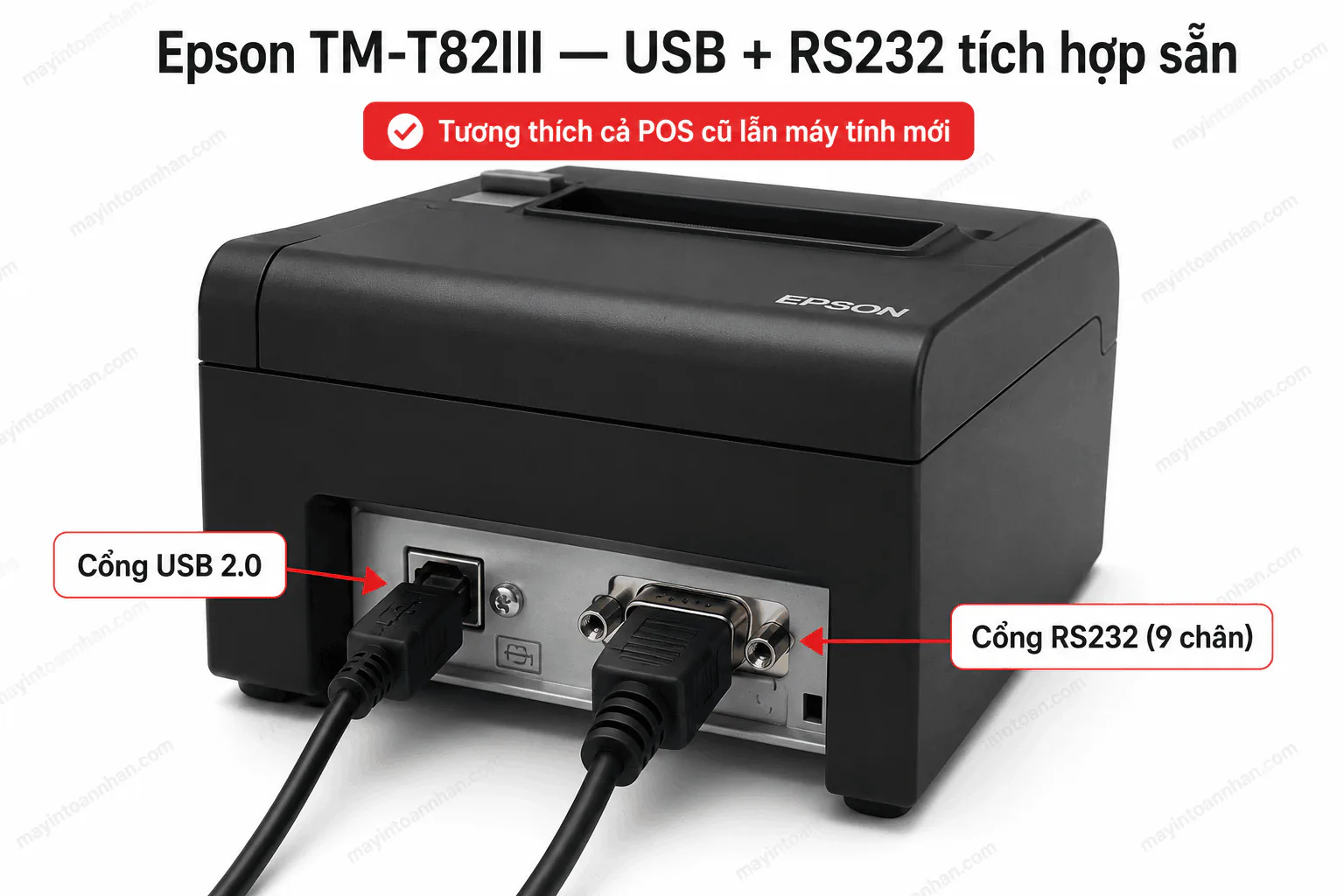 Máy in hoá đơn Epson TM-T82III (USB, RS232) 5 Máy in hoá đơn Epson TM-T82III (USB, RS232)