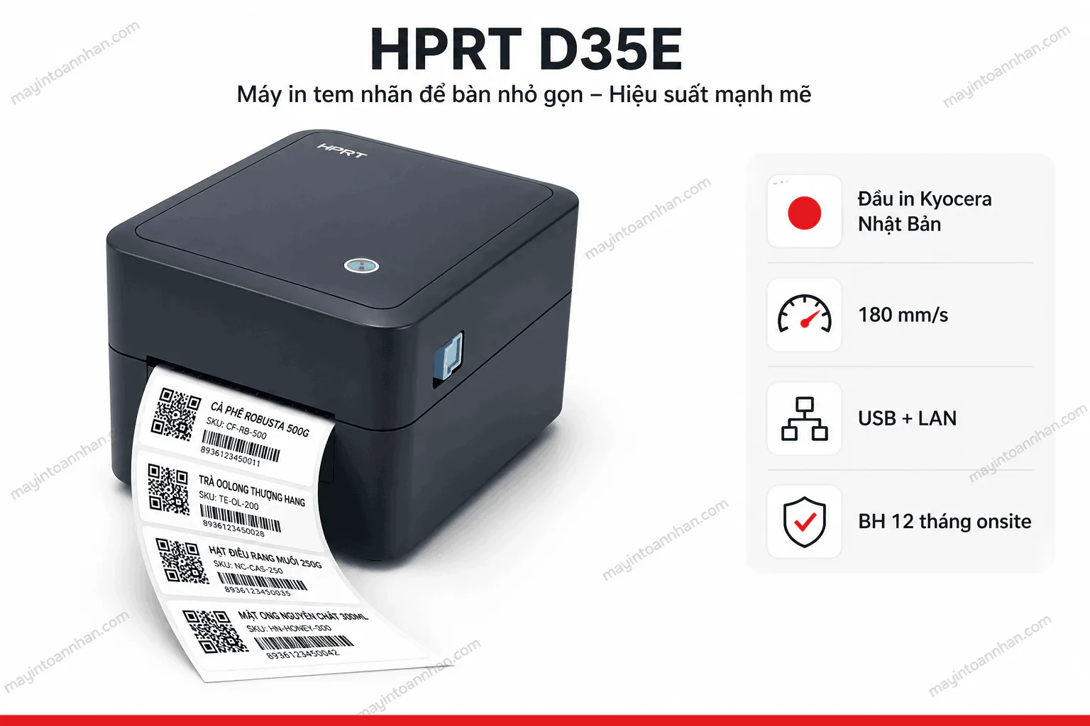 Máy in mã vạch HPRT D35E (USB + LAN) 4 Máy in mã vạch HPRT D35E (USB + LAN)
