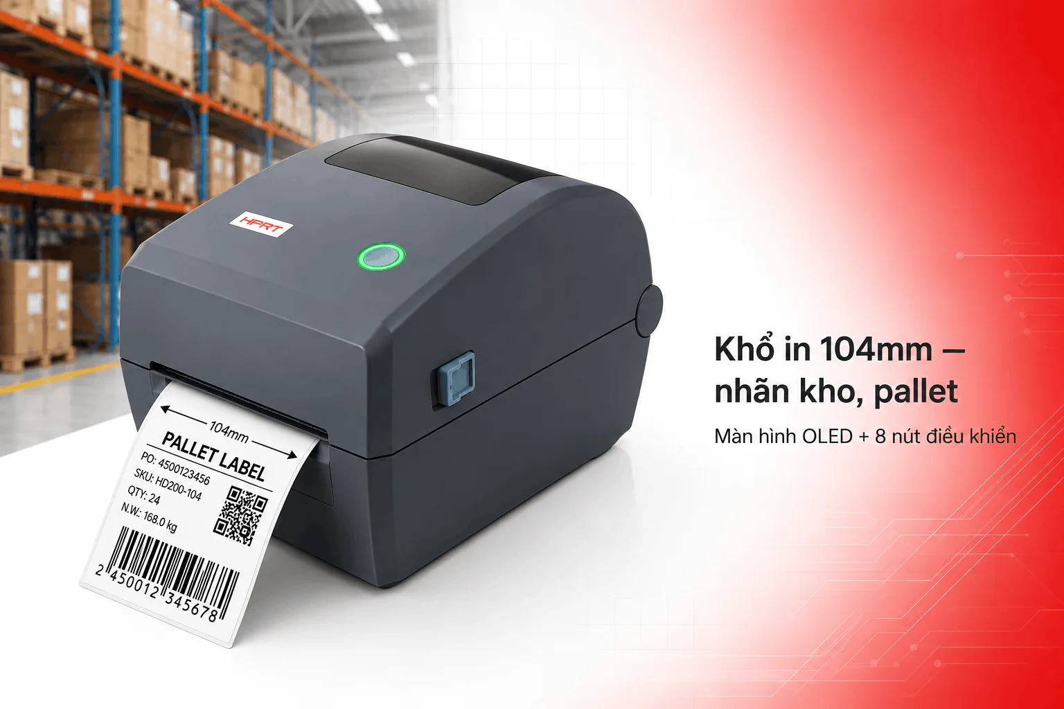 Máy in mã vạch HPRT HD200 (USB + LAN + COM)