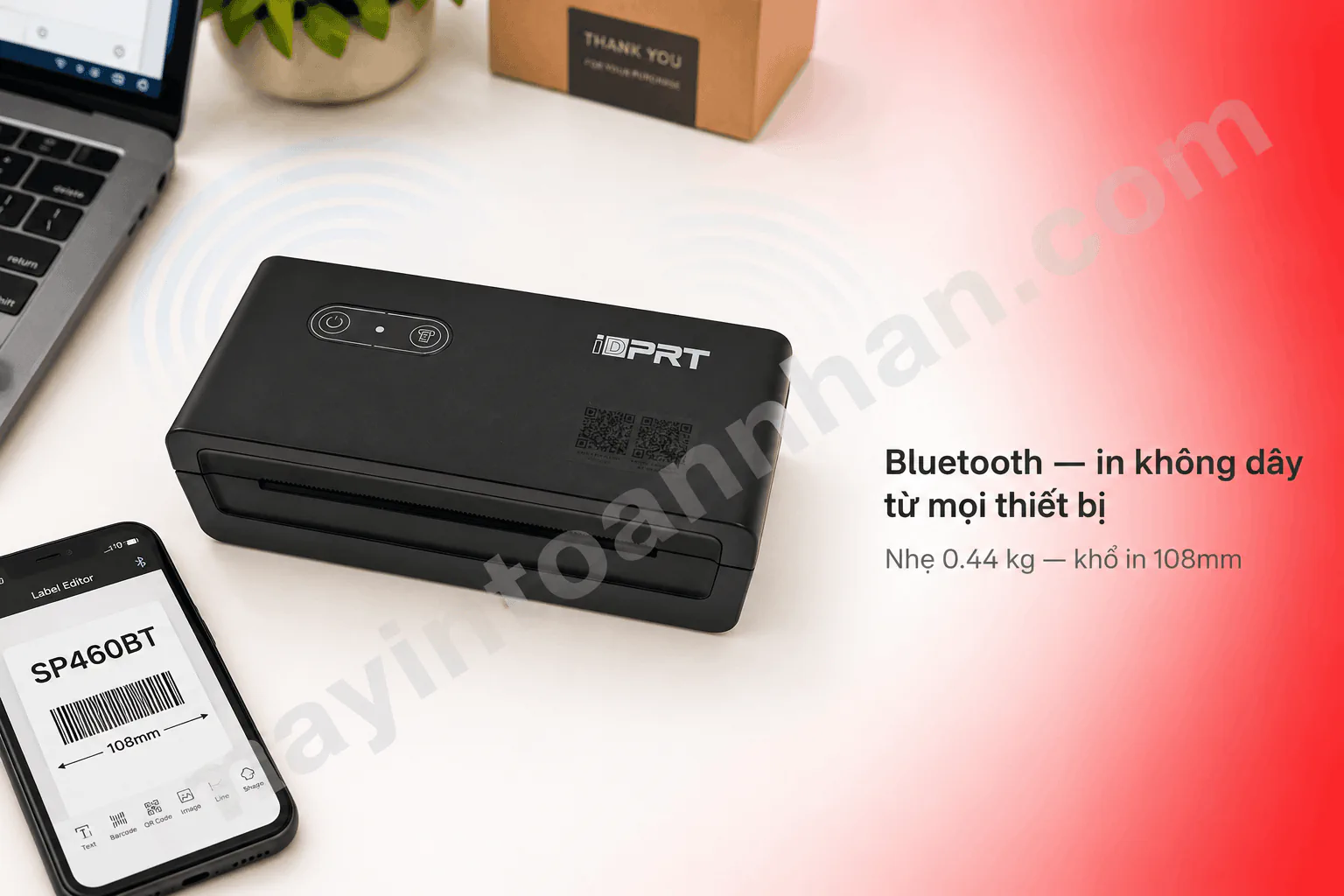 Máy in mã vạch HPRT SP460BT (USB + Bluetooth)