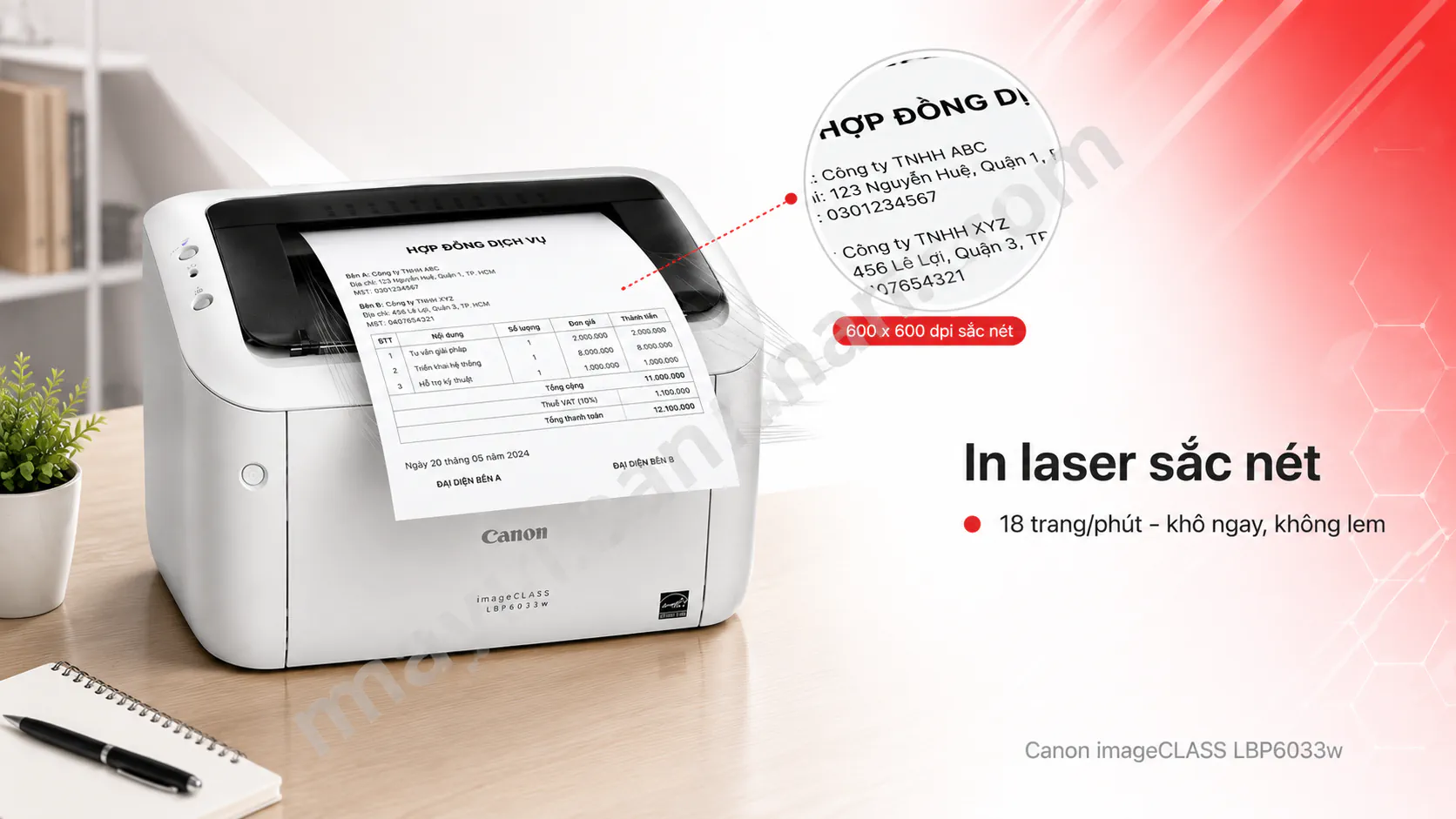 Máy in laser đen trắng Canon imageCLASS LBP6033w