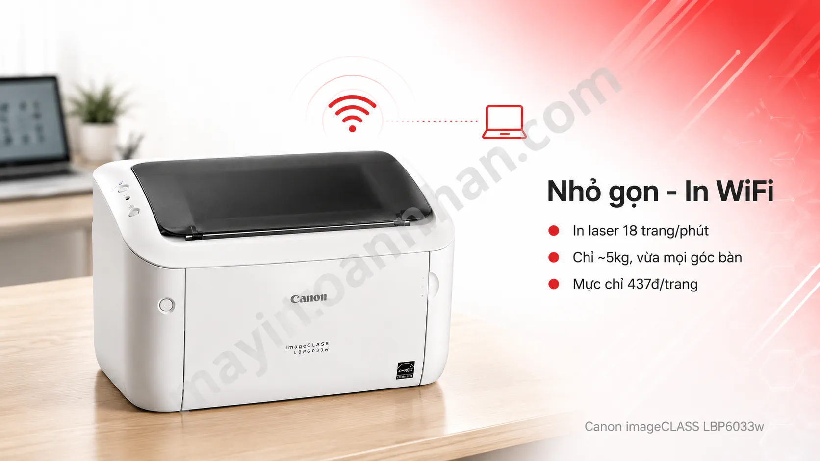 Máy in laser đen trắng Canon imageCLASS LBP6033w