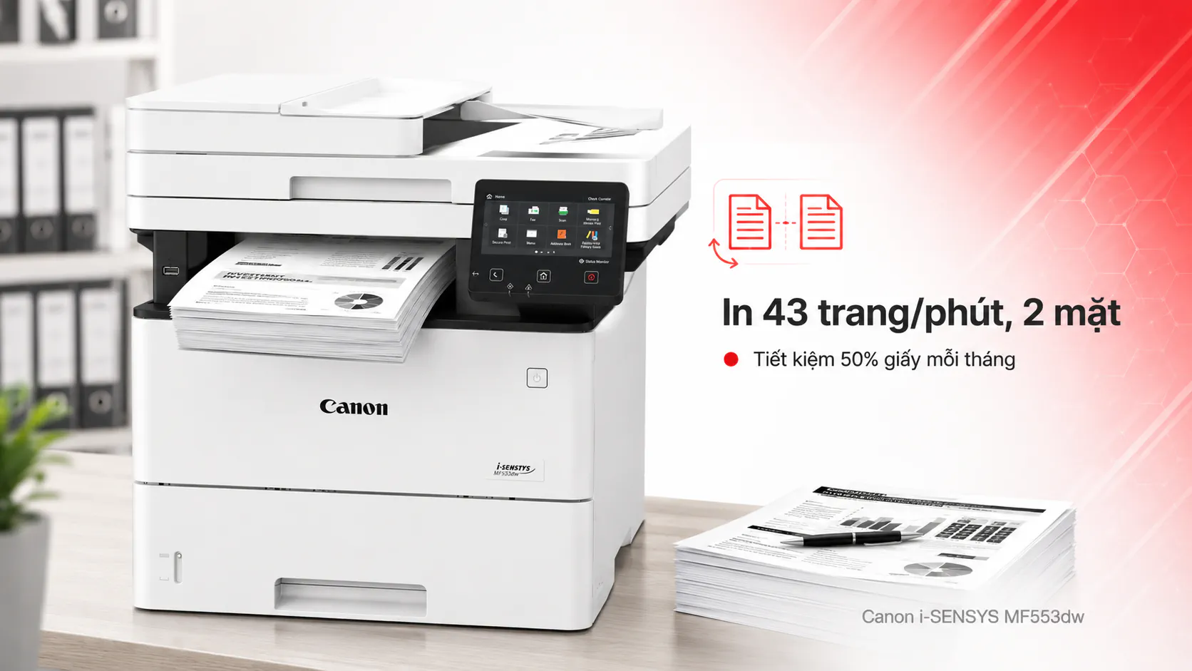 Máy in laser đen trắng đa năng Canon i-SENSYS MF553dw
