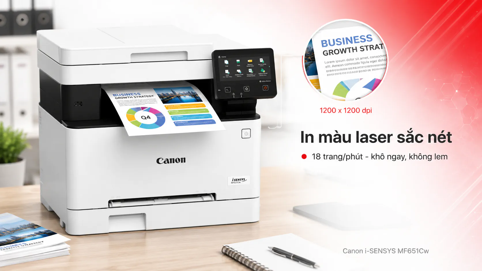Máy in laser màu đa năng Canon i-SENSYS MF651Cw 4 Máy in laser màu đa năng Canon i-SENSYS MF651Cw