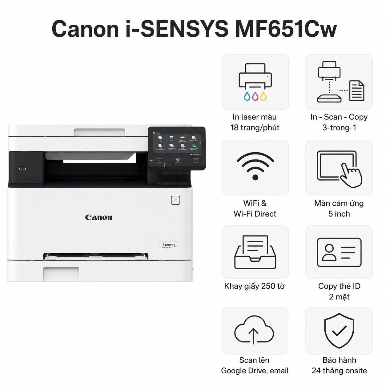 Máy in laser màu đa năng Canon i-SENSYS MF651Cw