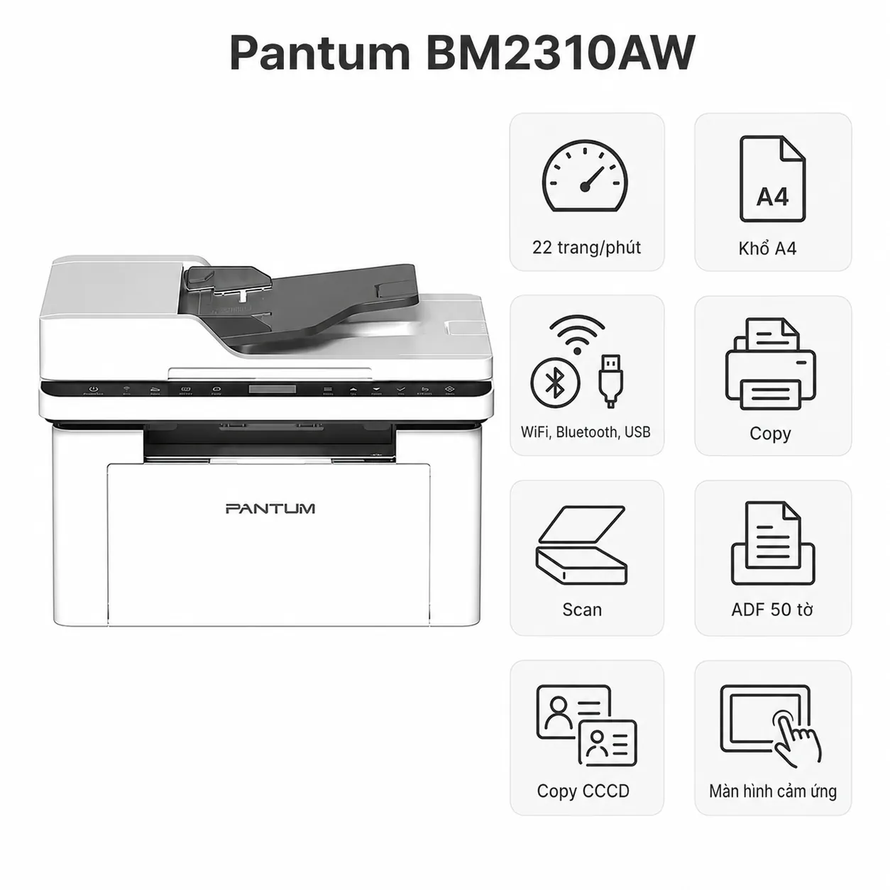 Máy in laser đen trắng đa năng Pantum BM2310AW